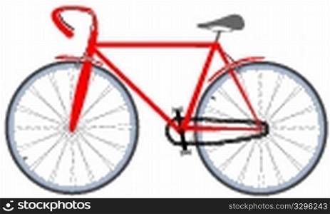 red bicycle, vector art illustration