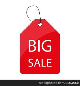 Red big sale tag. Vector illustration. EPS 10. Stock image.. Red big sale tag. Vector illustration. EPS 10.