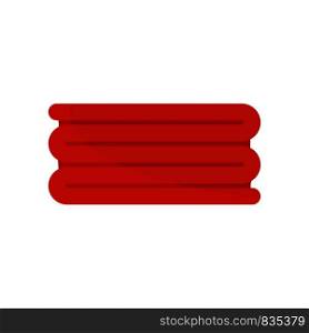 Red big towel icon. Flat illustration of red big towel vector icon for web isolated on white. Red big towel icon, flat style