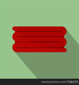 Red big towel icon. Flat illustration of red big towel vector icon for web design. Red big towel icon, flat style