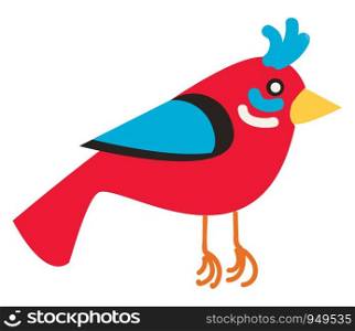 Red bird illustration vector on white background