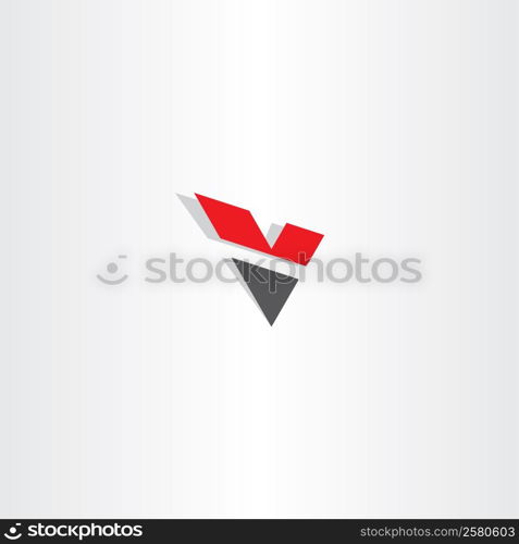 red black letter v logo logotype v icon design