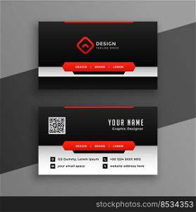 red black modern business card template design