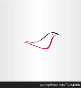 red black stylized bird logo vector sign
