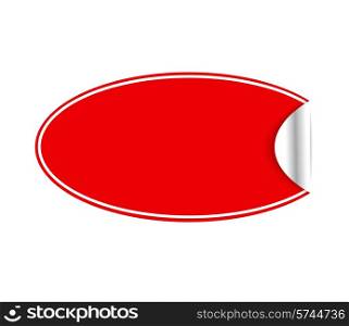 Red Blank Sticky Paper Isolated on White Background