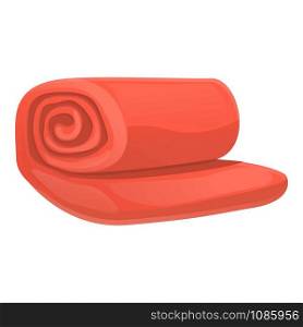 Red blanket icon. Cartoon of red blanket vector icon for web design isolated on white background. Red blanket icon, cartoon style