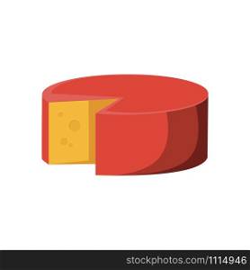 Red block of cheese, cartoon vector illustration