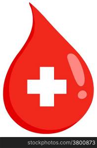 Red Blood Drop With Medicine Simbol