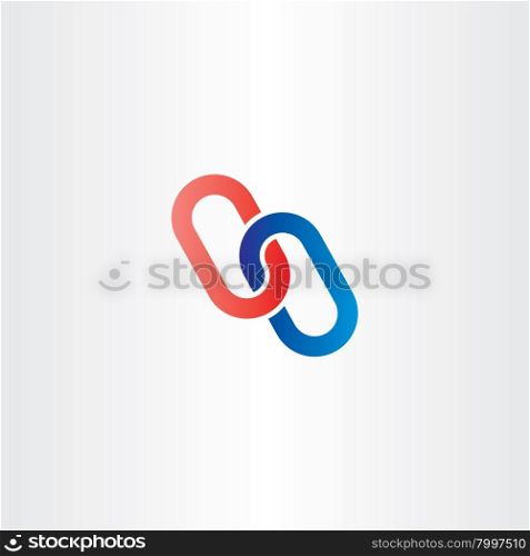 red blue chain link vector logo icon label