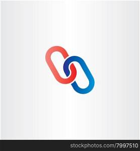 red blue chain link vector logo icon label
