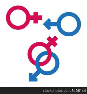 Red blue gender signs. Vector illustration. EPS 10.. Red blue gender signs. Vector illustration.