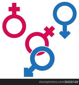Red blue gender signs. Vector illustration. EPS 10.. Red blue gender signs. Vector illustration.