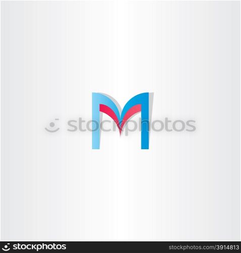red blue letter m logotype element vector icon logo