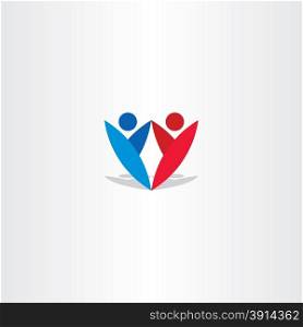 red blue people letter y logotype design