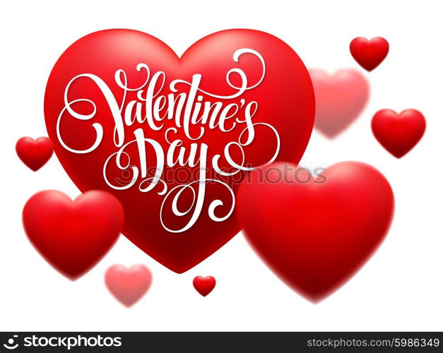 Red Blur Hearts Valentine day background. Vector illustration. Red Blur Hearts Valentine day background. Vector illustration EPS10