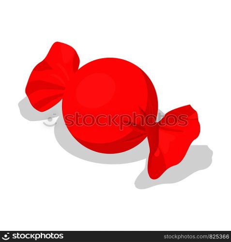 Red bonbon icon. Isometric of red bonbon vector icon for web design isolated on white background. Red bonbon icon, isometric style