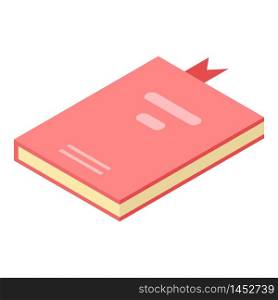 Red book icon. Isometric of red book vector icon for web design isolated on white background. Red book icon, isometric style