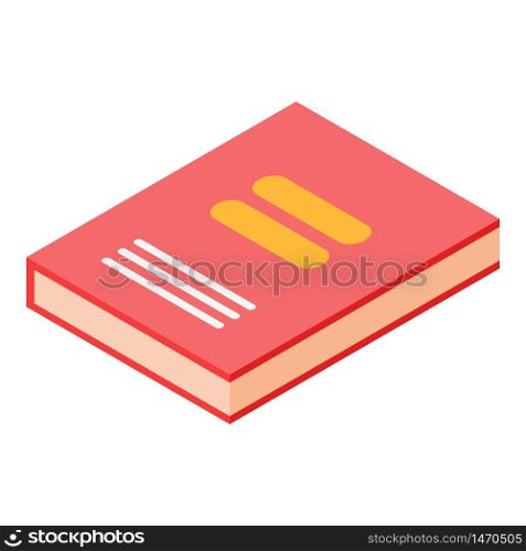 Red book icon. Isometric of red book vector icon for web design isolated on white background. Red book icon, isometric style
