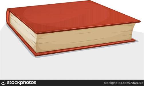 Red Book Isolated On White. Illustration of a cartoon closed book with red cover, isolated on white background