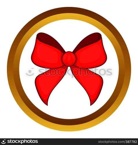 Red bow in cartoon style isolated on white background vector illustration. Red bow vector icon