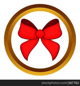 Red bow in cartoon style isolated on white background vector illustration. Red bow vector icon