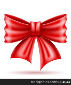 red bow realistic vector illustration isolated on white background