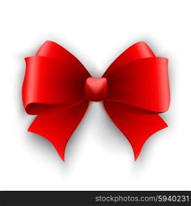 Red bow. Vector illustration. Vector red bow. Tied Ribbon. Vector illustration