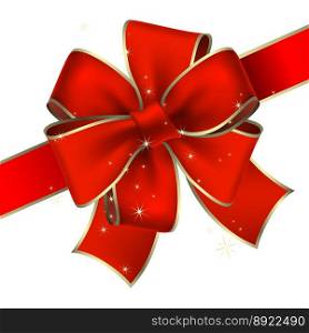 Red bow vector image