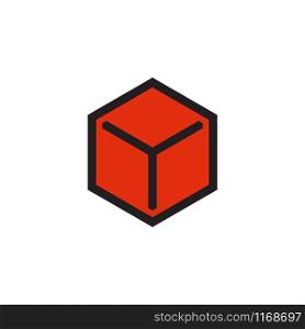 Red box icon design template vector isolated illustration