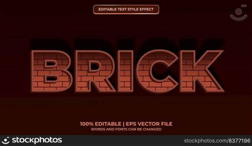 Red Brick - Editable Text Effect. Brick theme style.