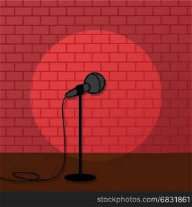 red brick spotlight stand up comedy stage. red brick spotlight stand up comedy stage vector art