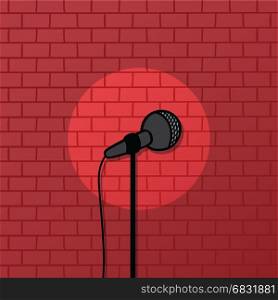 red brick spotlight stand up comedy stage. red brick spotlight stand up comedy stage vector art