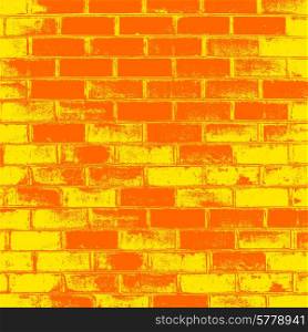Red Brick wall of the house, with lines of a laying of a solution. Vector illustration.