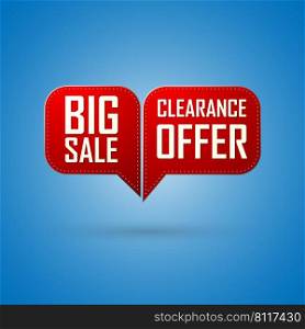 Red bubble Sale offer and big sale design. Vector illustration