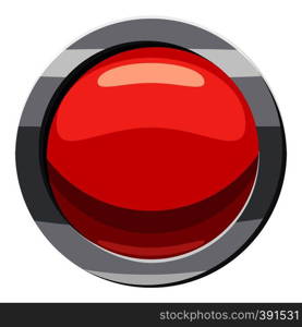 Red button icon. Cartoon illustration of red button vector icon for web. Red button icon, cartoon style