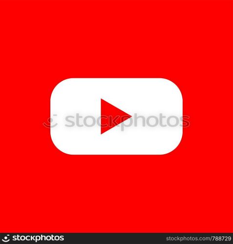 Red button of player socia media networks multimedia symbol application movie or video technology. EPS 10