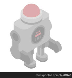 Red button robot icon. Isometric of red button robot vector icon for web design isolated on white background. Red button robot icon, isometric style