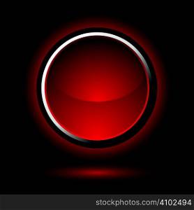 Red button with drop shadow with a black background