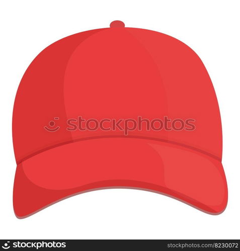 Red cap icon cartoon vector. Baseball hat. Fashion wear. Red cap icon cartoon vector. Baseball hat