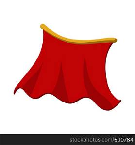 Red cape icon in cartoon style on a white background. Red cape icon, cartoon style