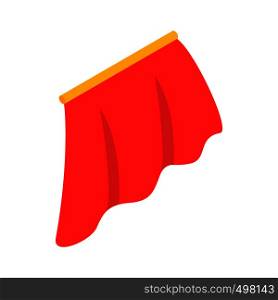 Red cape icon in isometric 3d style on a white background. Red cape icon, isometric 3d style
