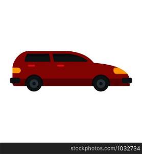 Red car icon. Flat illustration of red car vector icon for web design. Red car icon, flat style
