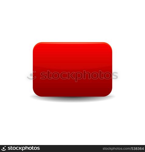Red card icon in cartoon style isolated on white background. Football or abstract sign. Red card icon, cartoon style