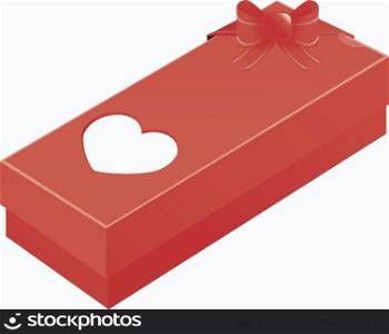 red cardboard box with hearts vector illustration