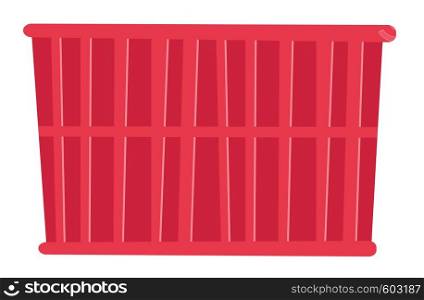 Red cargo container. Vector cartoon illustration isolated on white background.. Red cargo container vector cartoon illustration.
