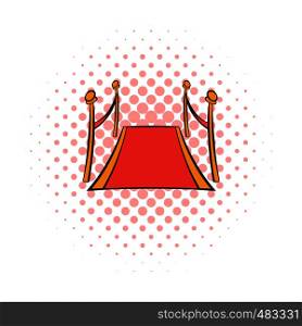 Red carpet comics icon on a white background. Red carpet comics icon