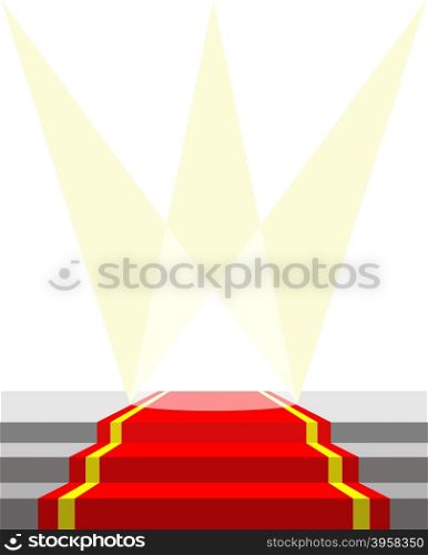 Red carpet for VIP persons, and lighting. Vector illustration does not contain transparency effects and overlay&#xA;