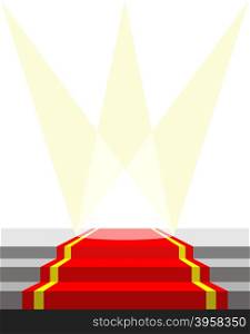 Red carpet for VIP persons, and lighting. Vector illustration does not contain transparency effects and overlay&#xA;