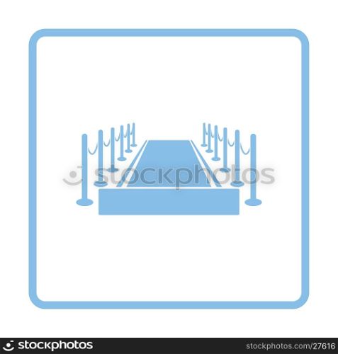 Red carpet icon. Blue frame design. Vector illustration.