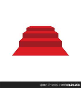 red carpet upstairs vector illustration design template web  